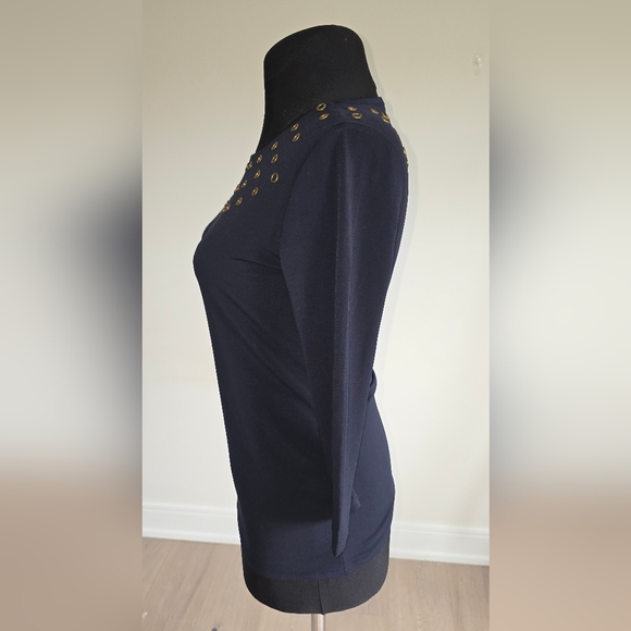 Premise Studio Midnight Blue Top With Rivets - Picture 4 of 7